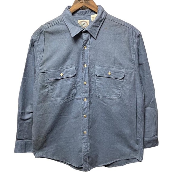 bay area traders Other - vintage 90s 2000s casual blue button up collared long sleeve flannel w/ pockets